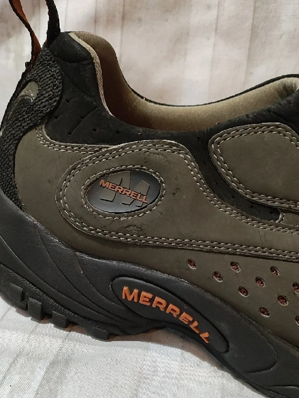 Merrell Women's Olive Green and Black Slip-On Trail Sneakers - Picture 2 of 7